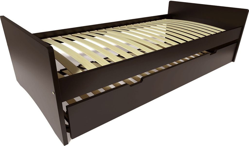 Ausziehbares bett 90x200 ABC aus Massivholz - Schwarz