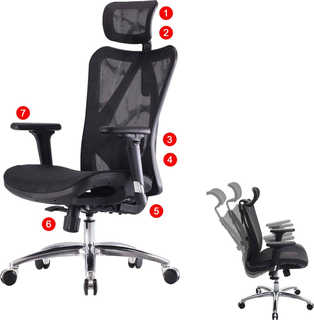 Bürostuhl HWC-J87, Schreibtischstuhl, ergonomisch verstellbare Armlehne 150kg belastbar Bezug schwarz, Gestell schwarz