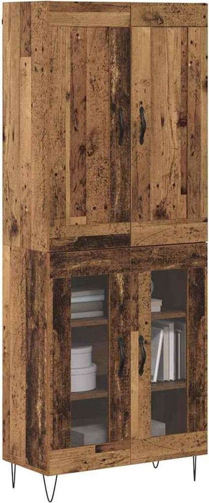 Highboard Altholz 69,5 x 34 x 180 cm Holzwerkstoff