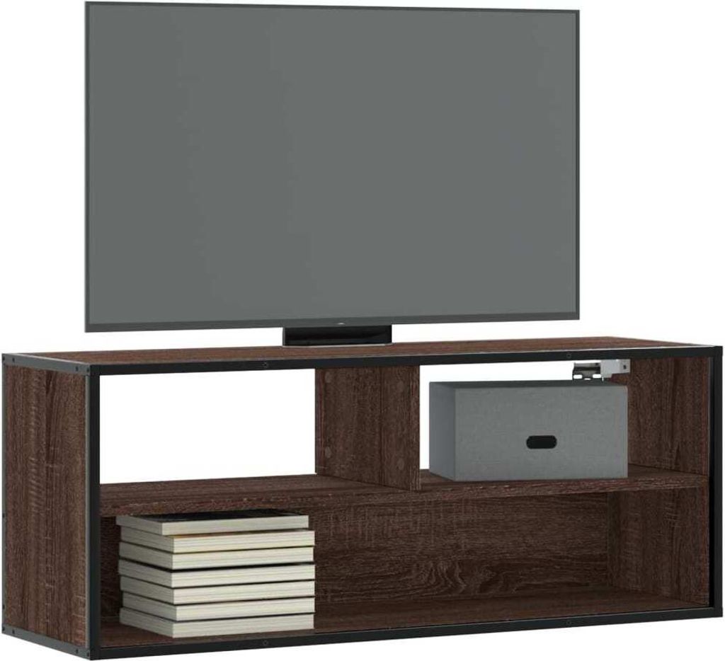 Maison Exclusive - TV-Schrank Braun Eiche 100x31x39,5 cm Holzwerkstoff und Metall