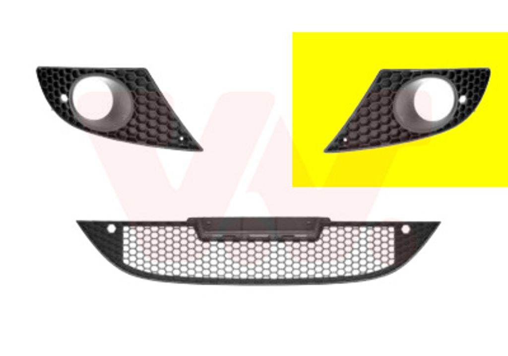 VAN WEZEL Lüftungsgitter Grill Stoßfänger für SEAT Leon Schrägheck (1P1) mit Loch/Löchern für Nebellampen