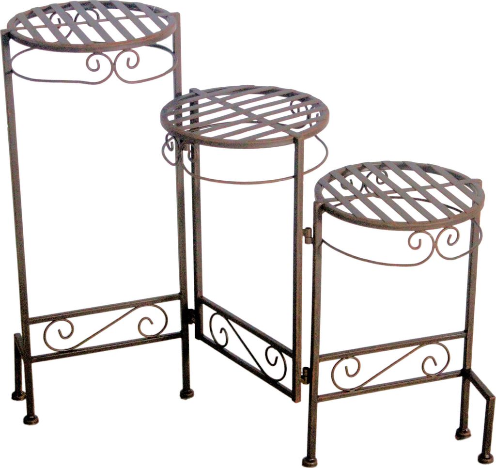 Metalltreppe braun in Rost Optik mit 3 Abstellflächen