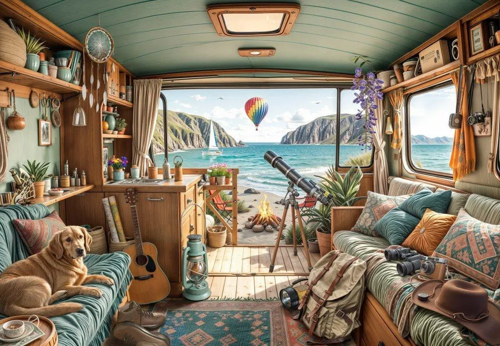 Puzzle 1000 pièces détente et vacances - Camping à la côte Bluebird