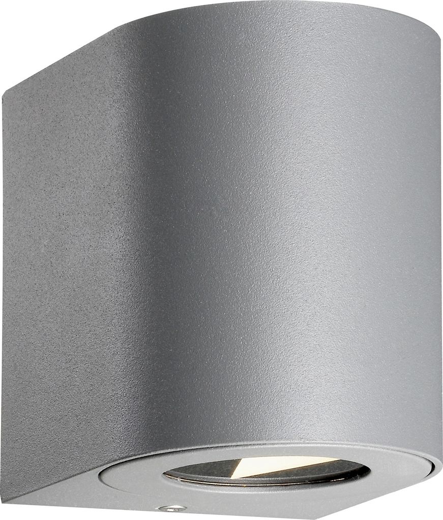NORDLUX LED-Wandanbauleuchte 12W Canto2 2700K A+ 500lm gr 2LEDs Konv Gl_klar IP44 49701010