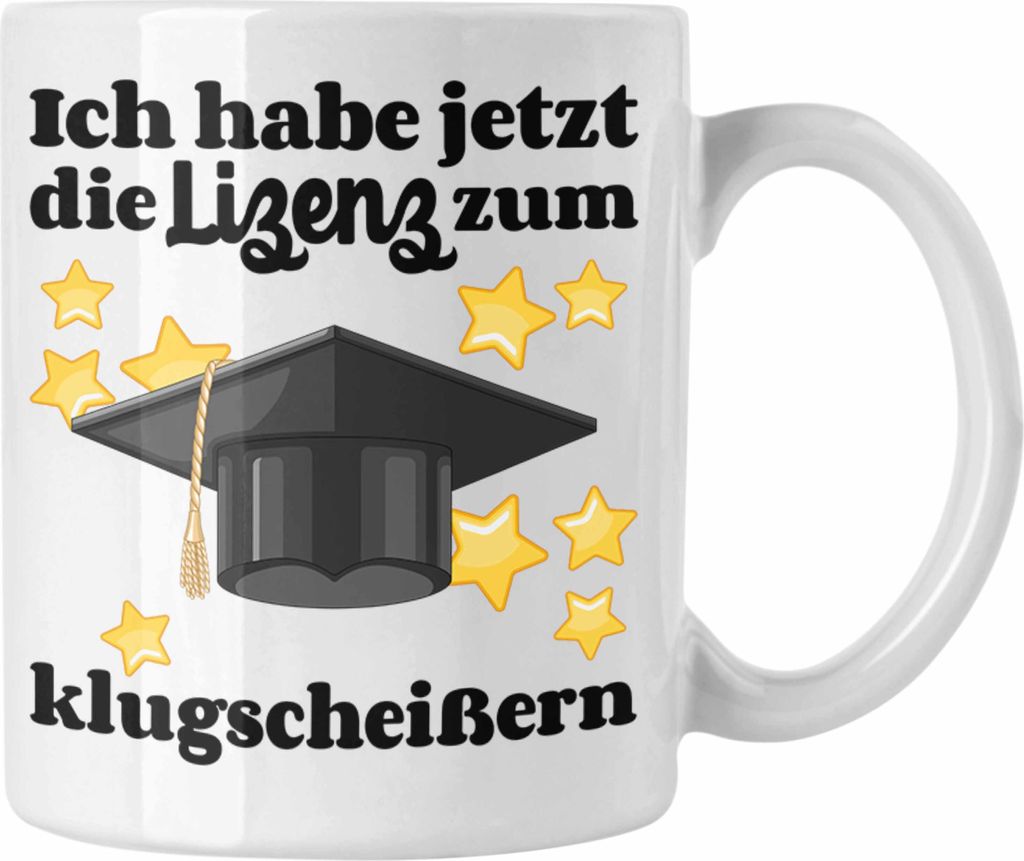 Trendation - Bachelor Geschenk Abschluss Tasse Spruch Master Abitur Abi Graduation Bestanden Prüfung (Weiß)
