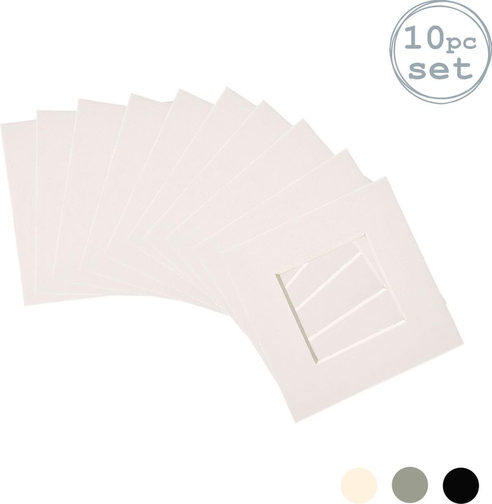 Nicola Spring 10pc Bild Photo Mounts Set - To Fit Frame-Größe 4 x 4 für Bildgröße 2 x 2 - Ivory