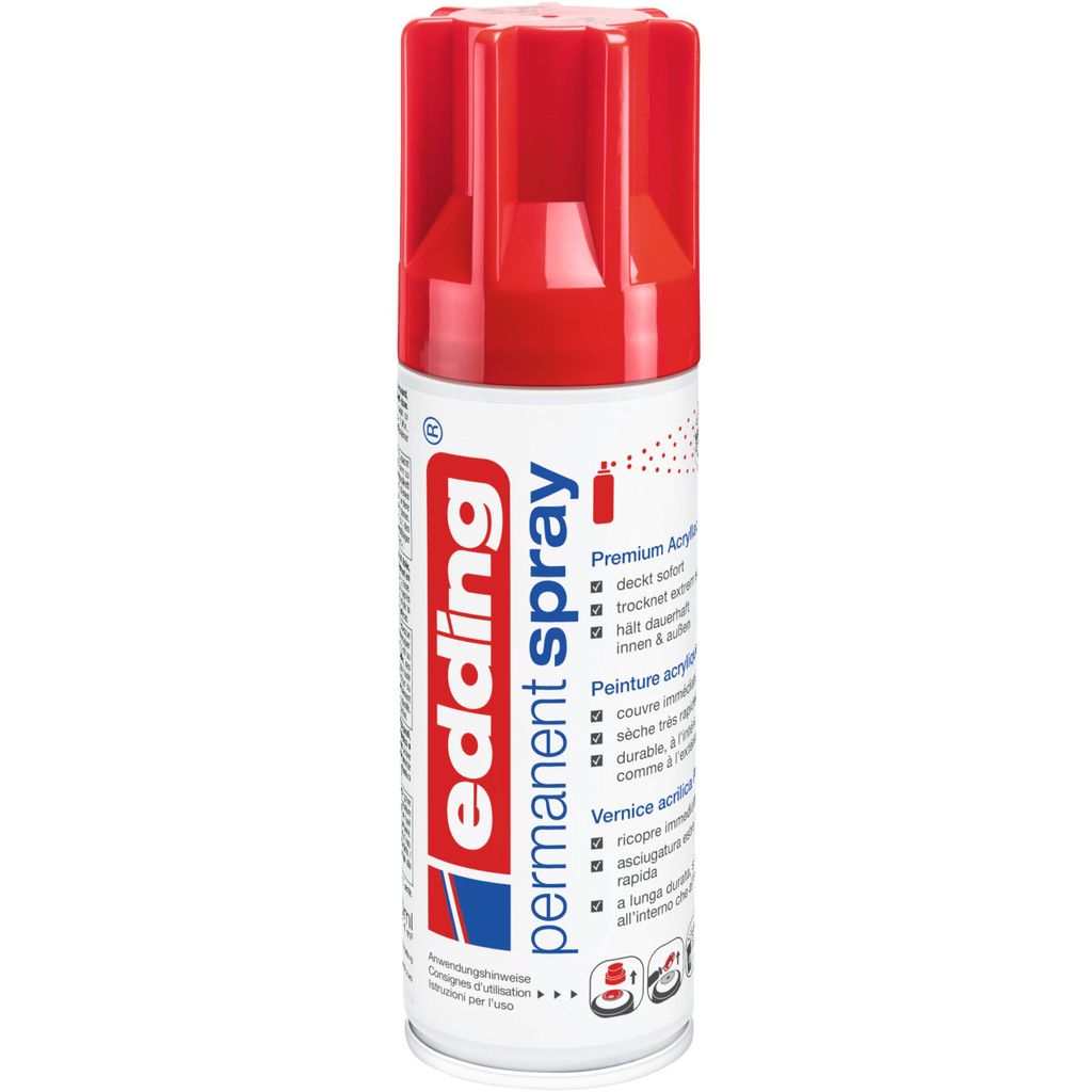 Edding 5200, 200 ml, Rot, Glanz, Sprühdose, Wasserfest Produktbild 