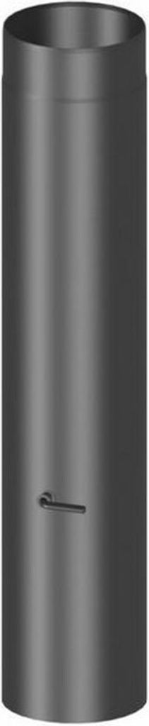 H&M Rauchrohr Ø 150mm 1000 mm lang mit Drosselklappe gussgrau Kaminrohr Ofenrohr