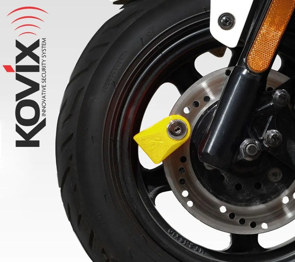 Antifurto Bloccadisco KOVIX KN1 Giallo Fluo per Moto e Scooter - 4
