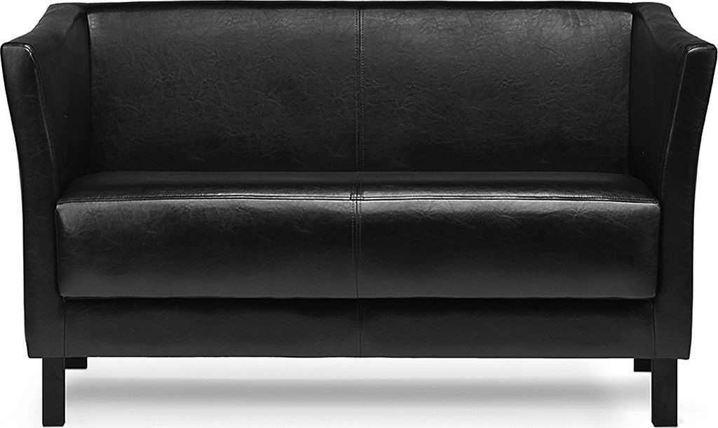 KONSIMO Klassische Sofa 2 Personen zeitloses Design mit weiche Sitzfläche und hohe Rückenlehne "ESPECTO", Schwarz, , Modern, 130x71x67cm