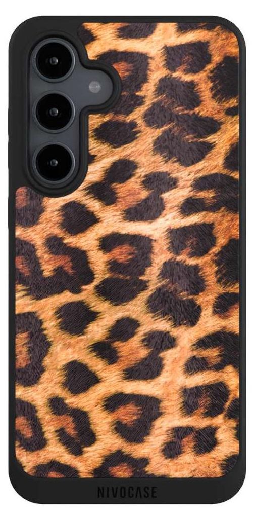 NIVOCASE Handyhülle für Samsung Galaxy S24 FE 5G Hülle NIVOpure Case Schwarz Animalprint Fell Leopard