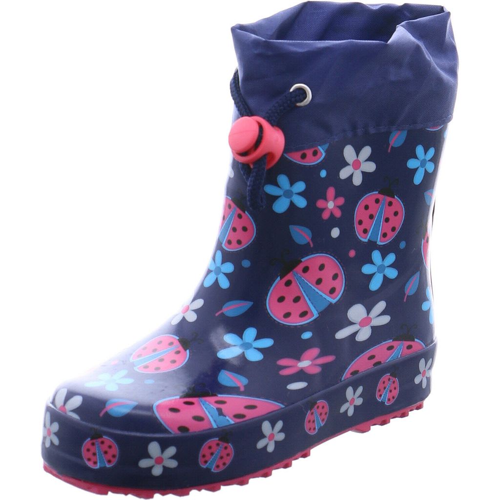 Beck Mädchen Gummistiefel Glückskäfer blau/rosa