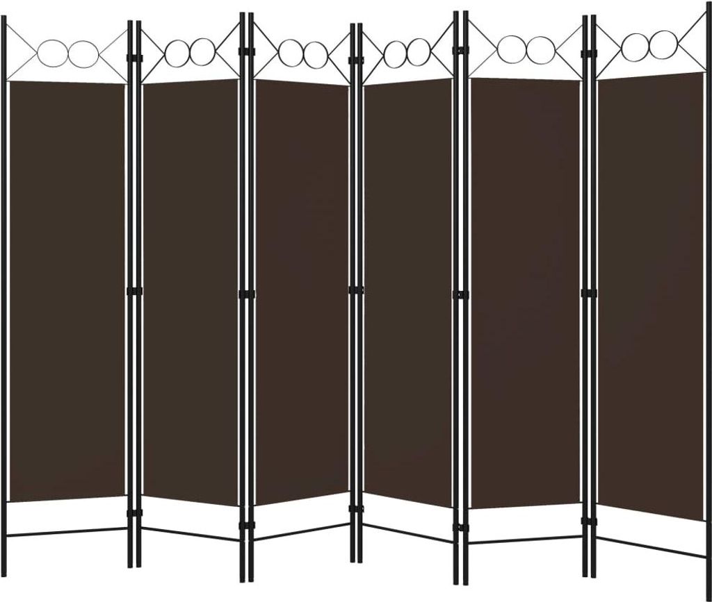 vidaXL 6-tlg. Raumteiler Braun 240 x 180 cm