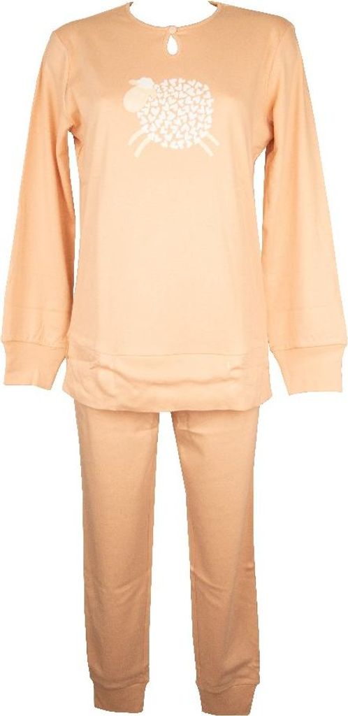 RAGNO Damen-Pyjama, warmer Baumwoll-Interlock, Winter-Seraph-Kragen, Bündchen sowohl am Hemd als auch an der Hose, Artikel DN94NQ, Taglia 50, Coto...