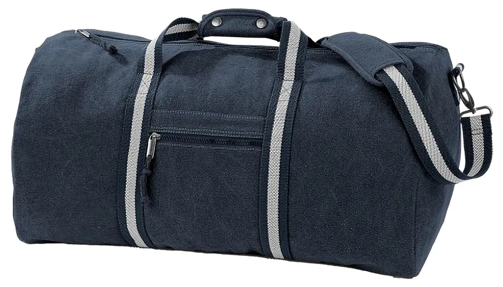 Sac de voyage polochon 45L en toile vintage bleu navy pour le sport
