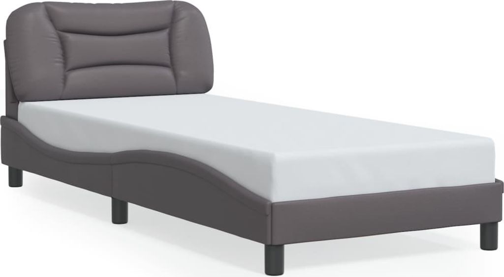 vidaXL Bettgestell ohne Matratze "Hvar" Grau 80x200 cm Kunstleder