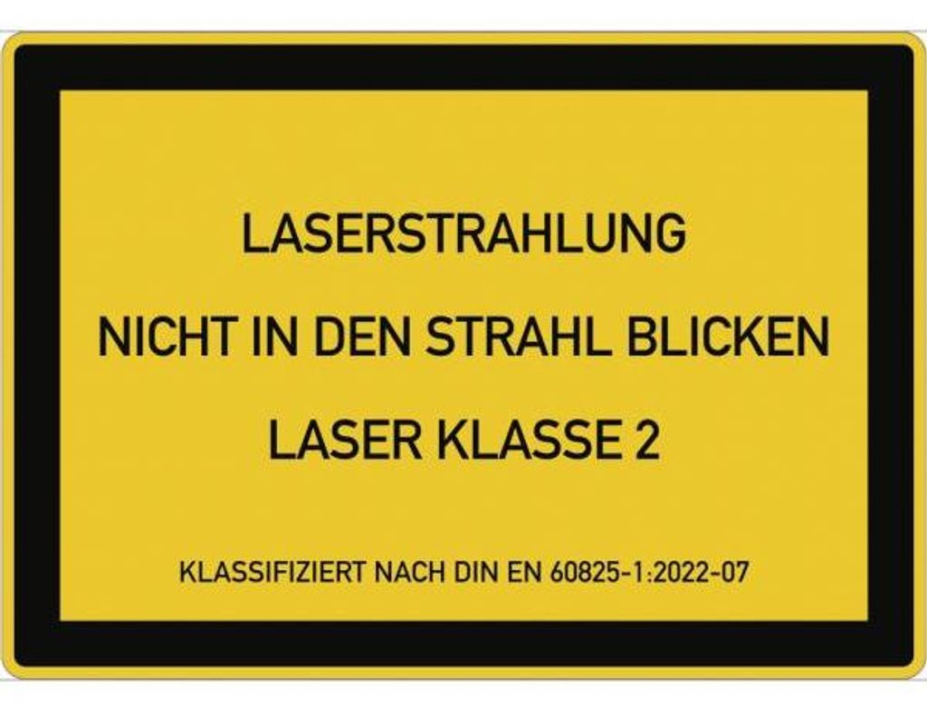 Dreifke® Aufkleber LASER KLASSE 2 DIN 60825-1, Textschild, Produktbild 