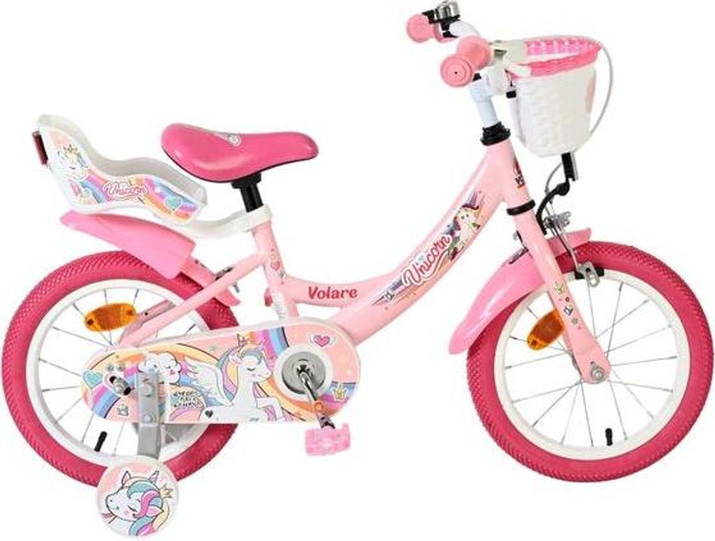Volare Unicorn Kinderfahrrad - Mädchen - 14 Zoll - Rosa Produktbild 
