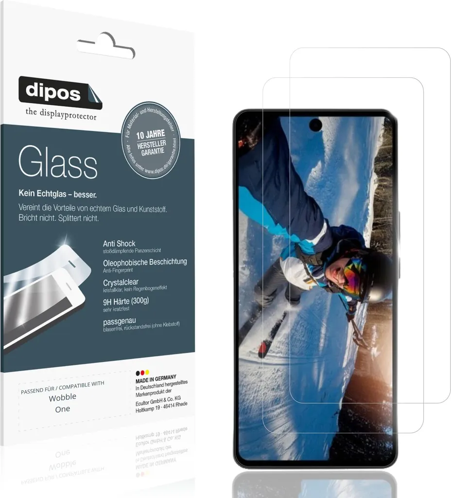2x Pellicola Protettiva Wobble One: Vetro Flessibile 9H dipos per Display