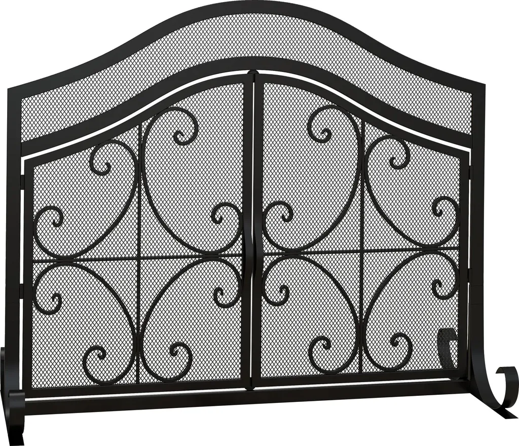 Barrière sécurité enfant pour cheminée et poêle, 105x80,5 cm en acier