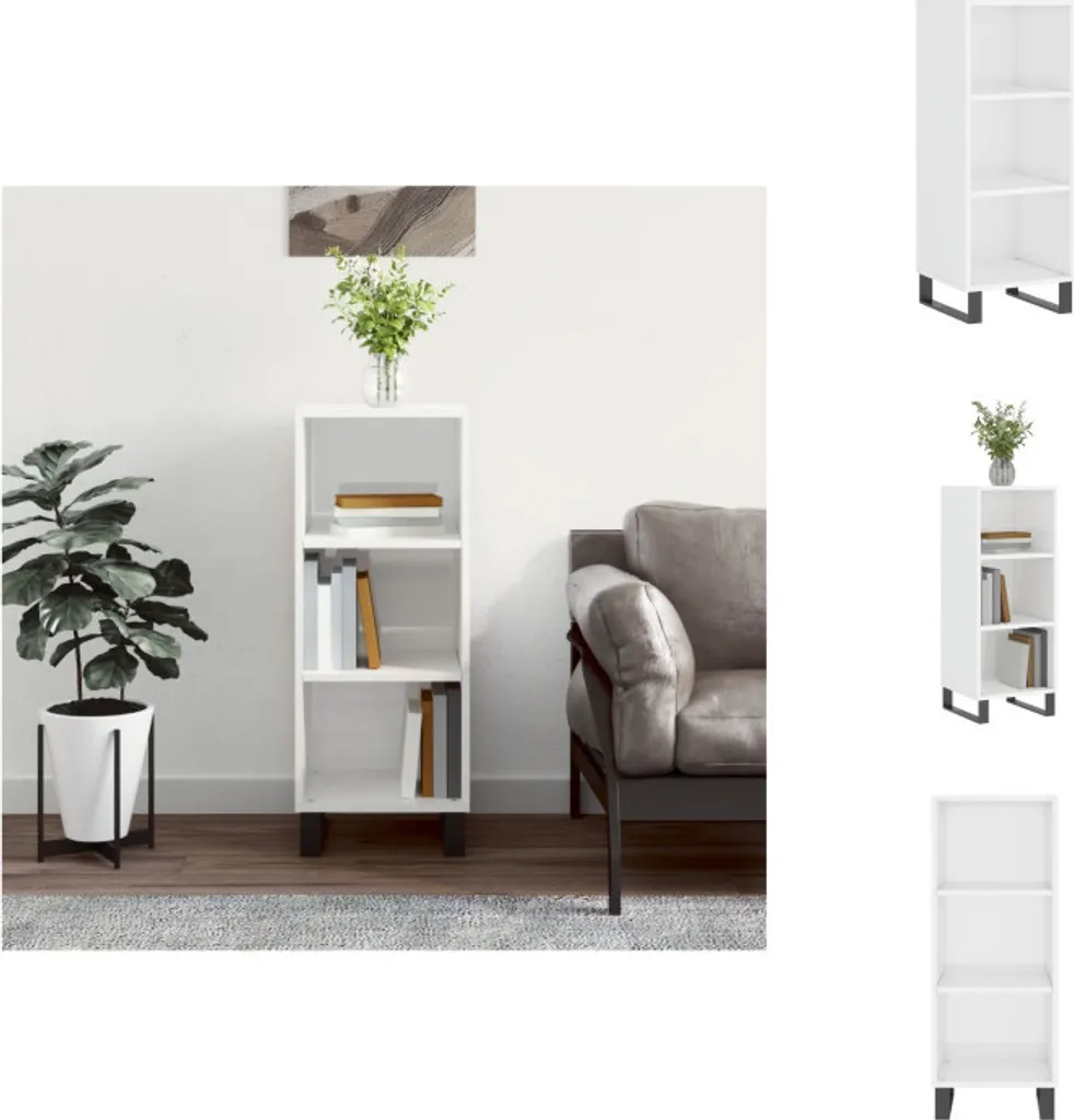 Mobile Ufficio Bianco Lucido 90cm VidaXL | Credenza per Documenti