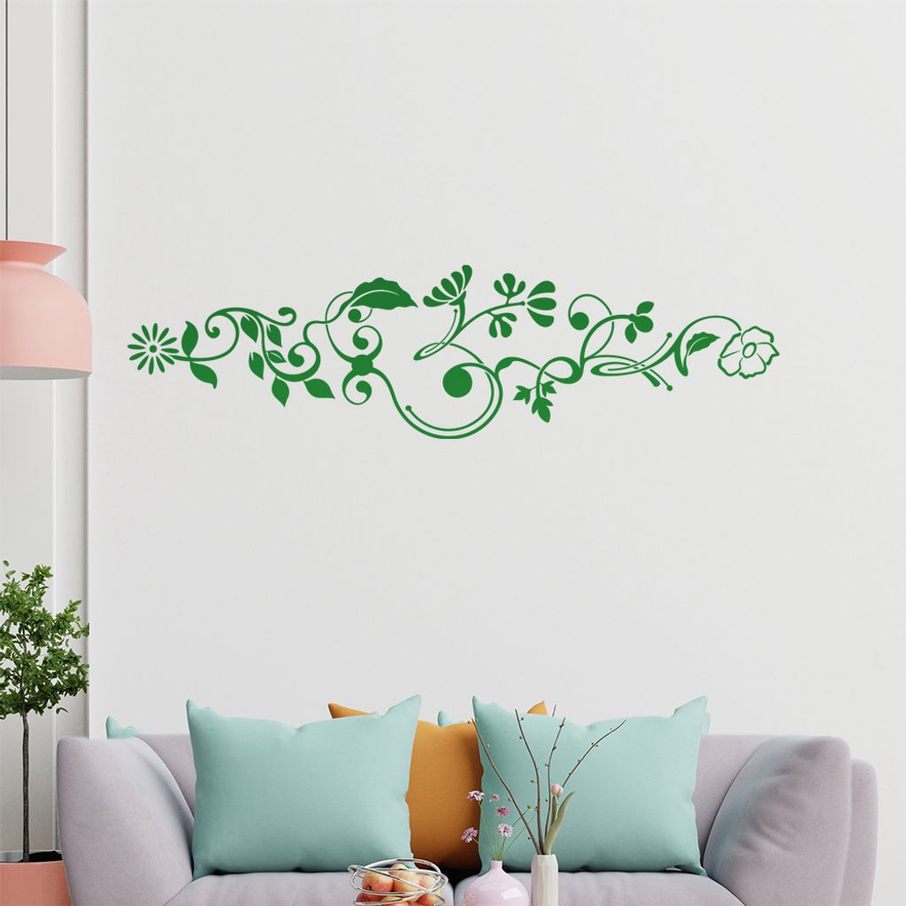 Sternblüte - Tribal -Pflanze Wandtattoo in 6 Größen - Wandaufkleber Wall Sticker - Dekoration, Küche, Wohnzimmer, Schlafzimmer, Badezimmer