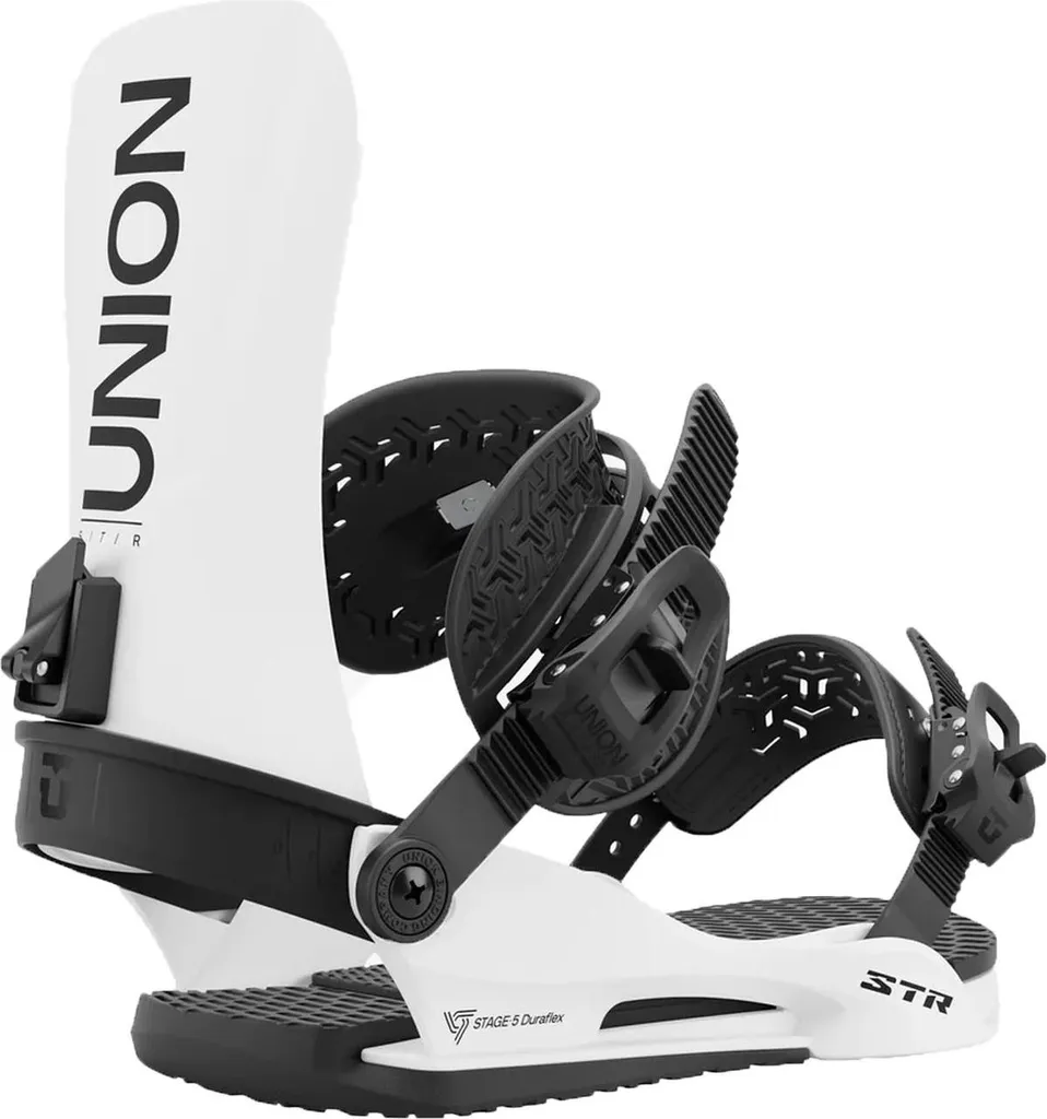 Fixations snowboard Union Str légères et rigides en taille M blanche