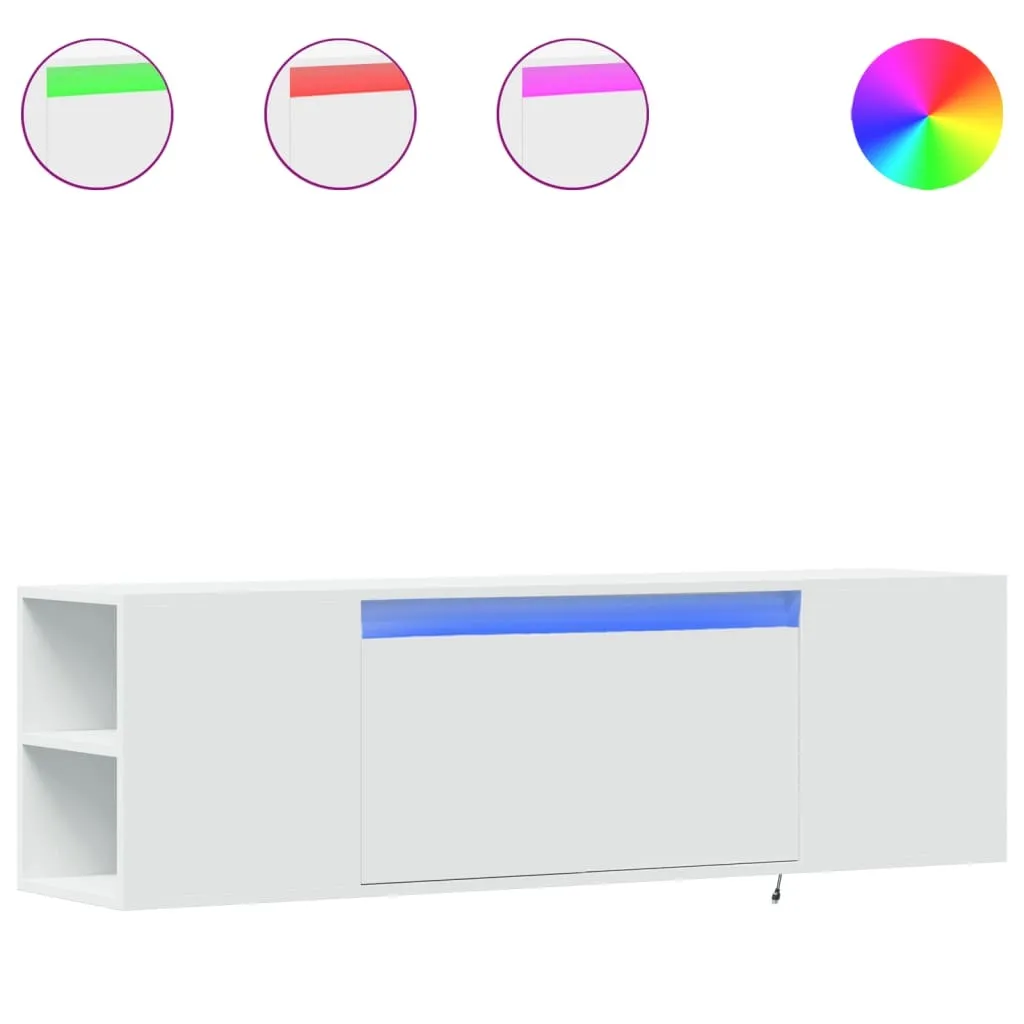 SYFAX Mobile TV Minimal Bianco LED 135x31x39.5 | Eleganza Sospesa