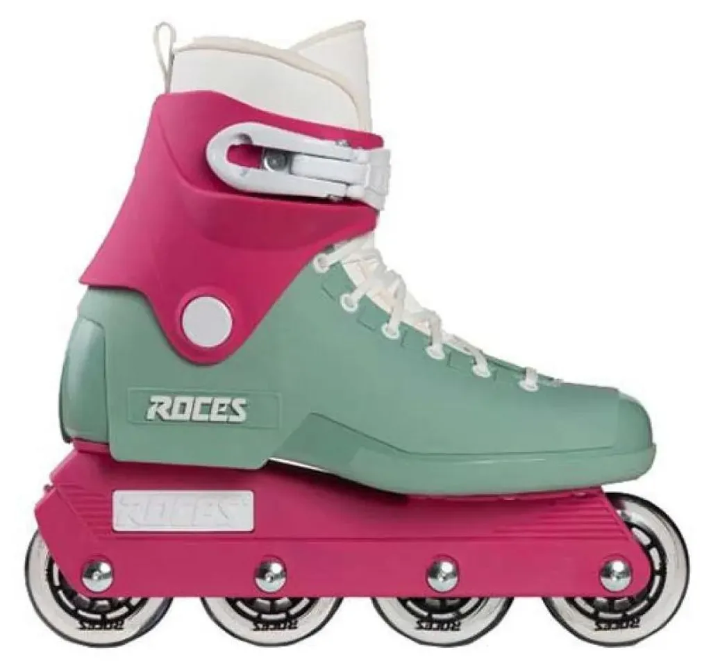 Rollers Roces 1992 Vert Rose EU 42 avec Coque Rigide et Roues de 76mm 82A