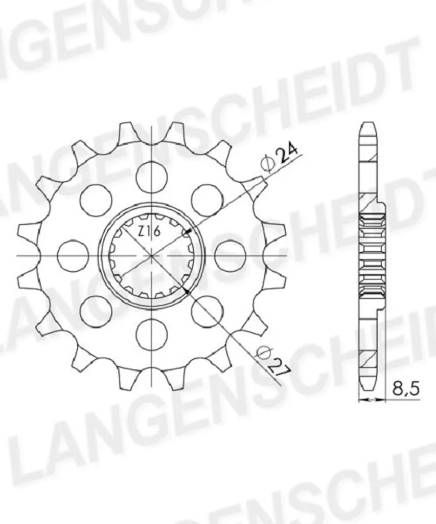 Pignon 17 dents 520 Feinverzahnt 24/27mm - Pignon Supersprox CST-1423