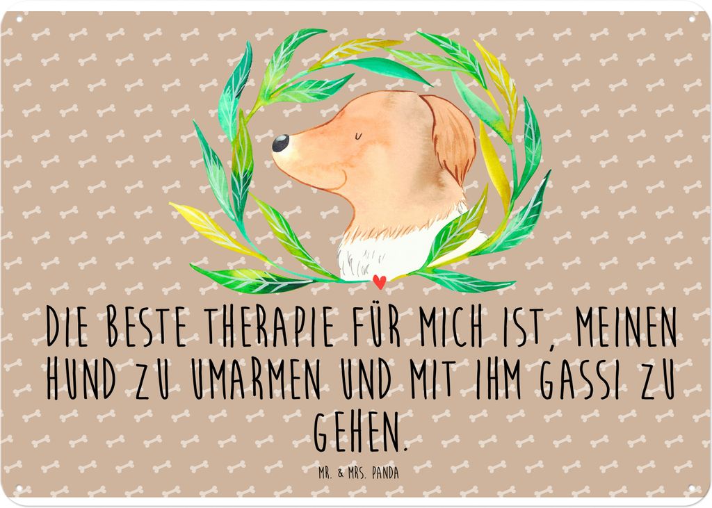 Mr. & Mrs. Panda Schild Hund Blumen DIN A4 - Hundeglück - Geschenk, Umarmen, Ranke, tafel, Hunde, Blechschild, Metallbild, Wandbild, Sprüche, Hun...