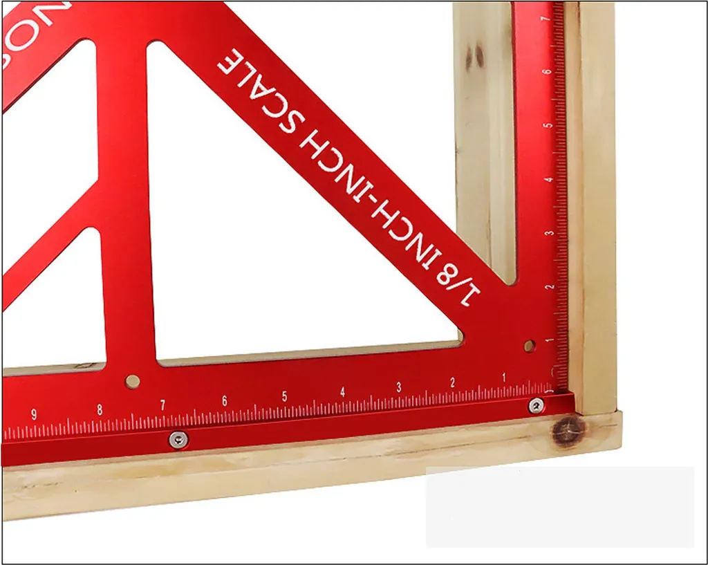 Règle triangulaire robuste en alu avec rapporteur d'angle pour le bois - 18