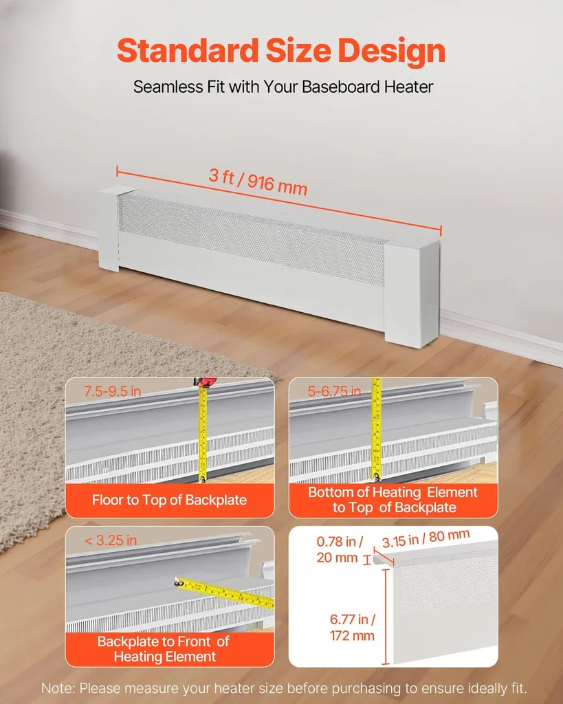 Grille de radiateur robuste en acier blanc Basic - Format 916x80 mm - 2