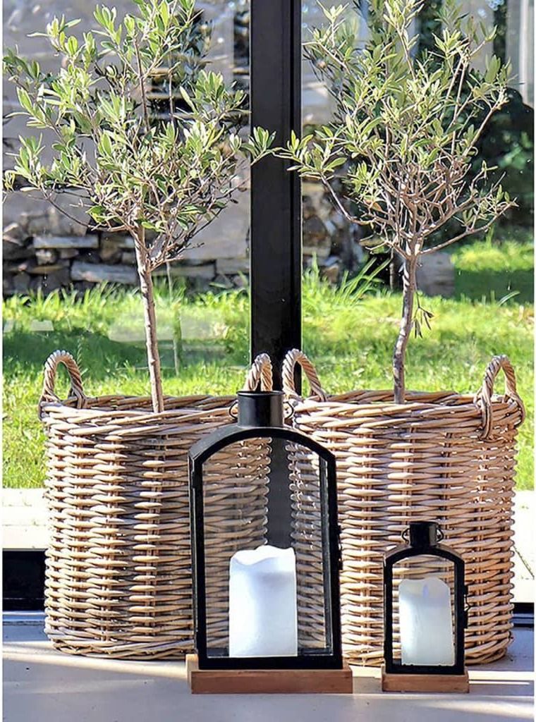 House Nordic Körbe Indo Set 2 runde Körbe aus Kubu-Rattan Produktbild 6