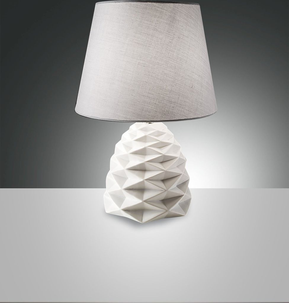 Fabas Luce Tischleuchte Duchessa E27 Ø300mm Weiß