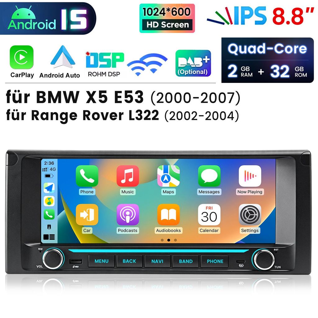 Radio samochodowe CarPlay i Android 15 o przekątnej 8,8 Zdjęcie produktu 