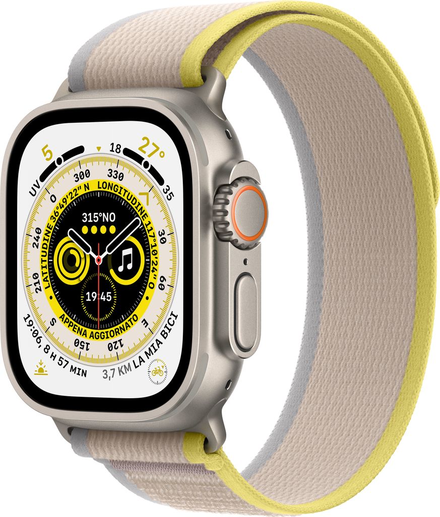 Apple Watch Ultra GPS+Cell 49mm Yellow/Beige Trail Loop S/M Produktbild 