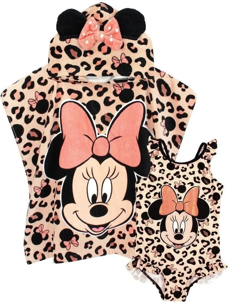 Disney Ensemble Maillot de Bain et Poncho Fille Rose NS6398 Taille 92