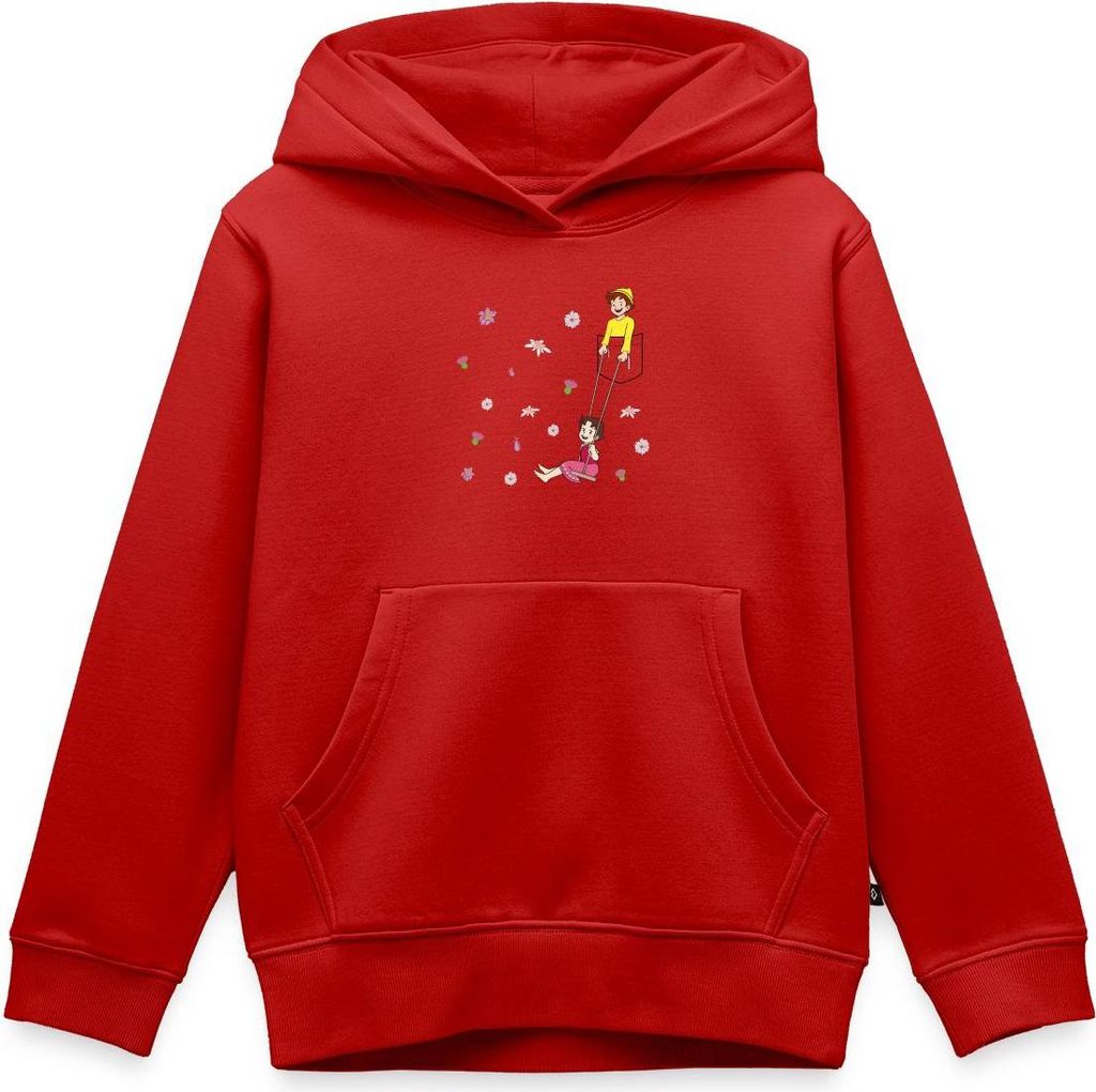 Spreadshirt Heidi Schaukelt Mit Peter Brusttasche Kinder Premium Hoodie, 98/104 (2 Jahre), Rot