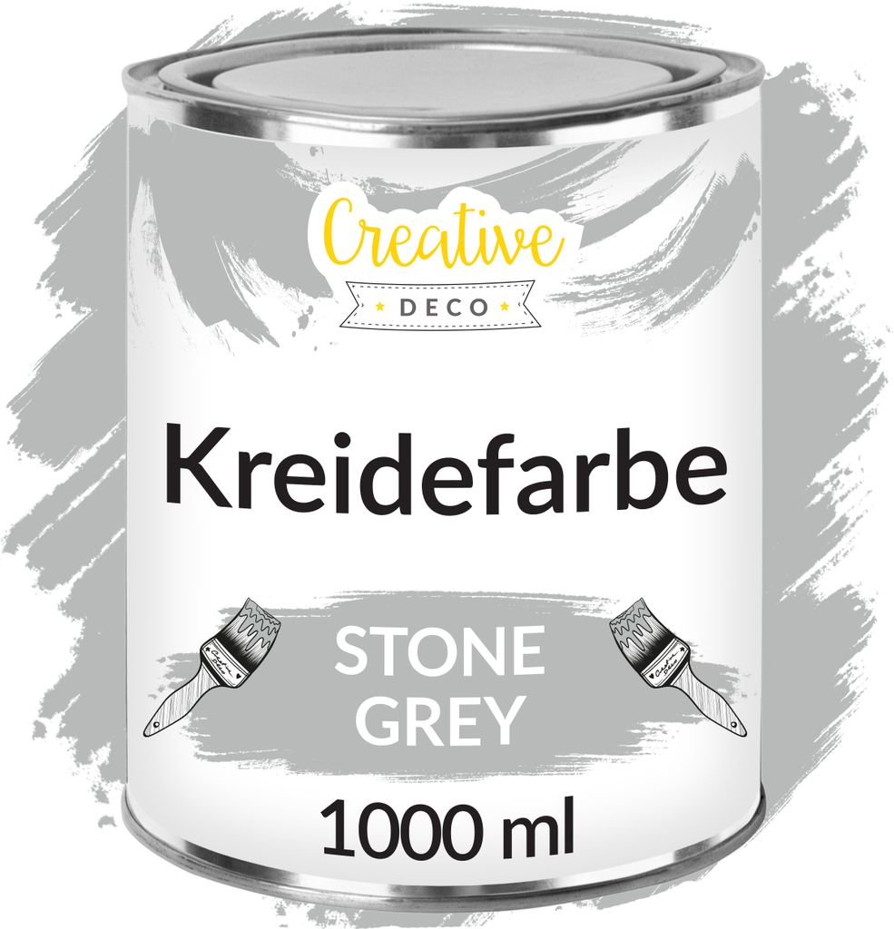 Creative Deco Grau Kreide-Farbe | 1000 ml-Dose | Perfekt Produktbild 