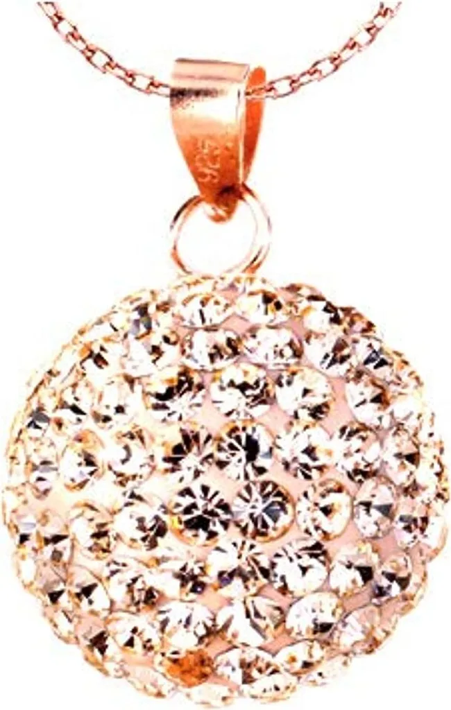 Collana Donna Argento 925 Rosa con Sfera Cristalli 12mm | Eleganza