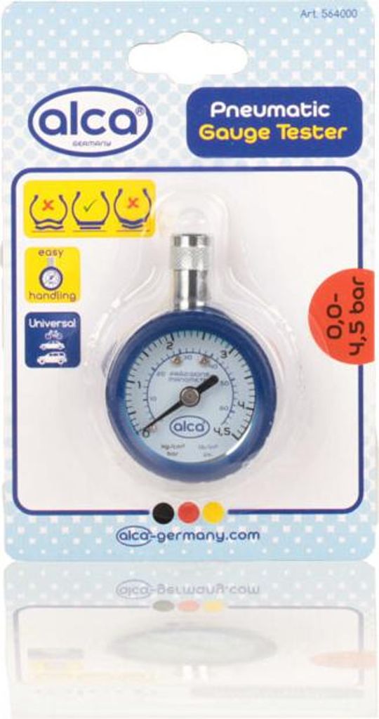 alca Reifendruckprüfer Luftdruckprüfer Manometer Kontrollsystem für Reifen bis 4,5 bar Druckprüfer Memory Funktion Schraderventil Auto