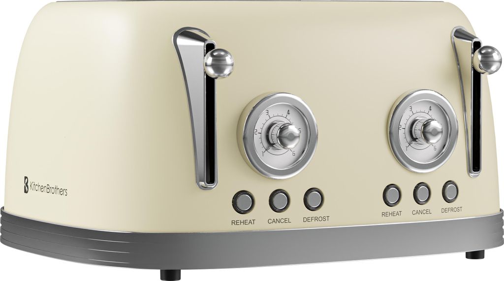 KitchenBrothers Retro Toaster - Toaster - 6 Bräunungsstufen Produktbild 