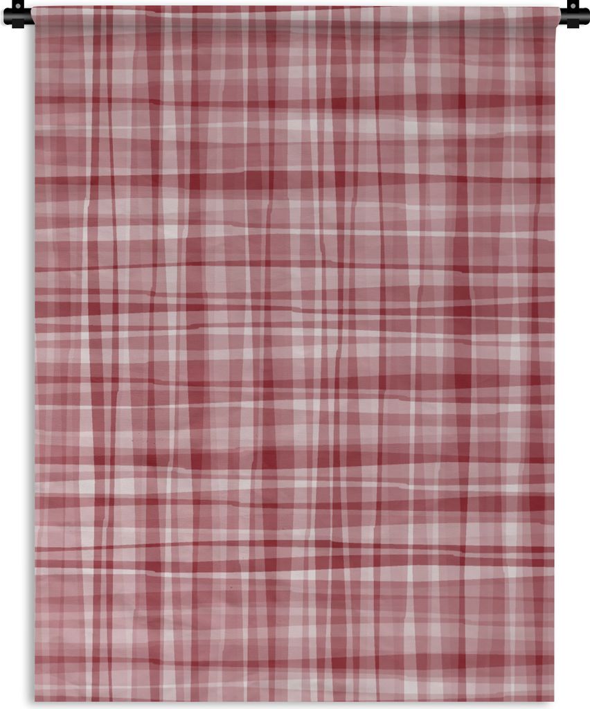 MuchoWow Wandteppich Wandbehang Muster - Rot - Wellen 90x120 cm Tapisserie Dekoration Wandtuch - Wanddeko