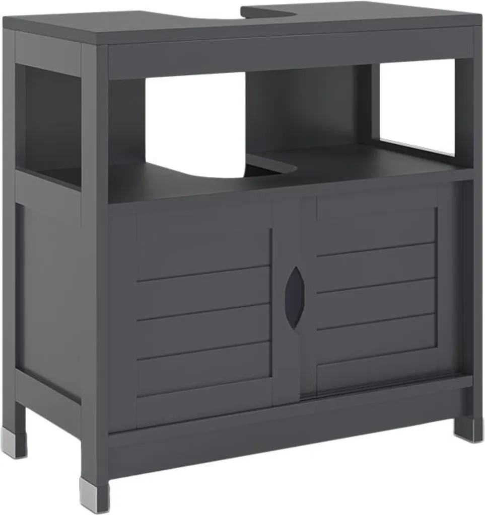 Meuble sous vasque 60cm gris suspendu pour petite salle de bain moderne