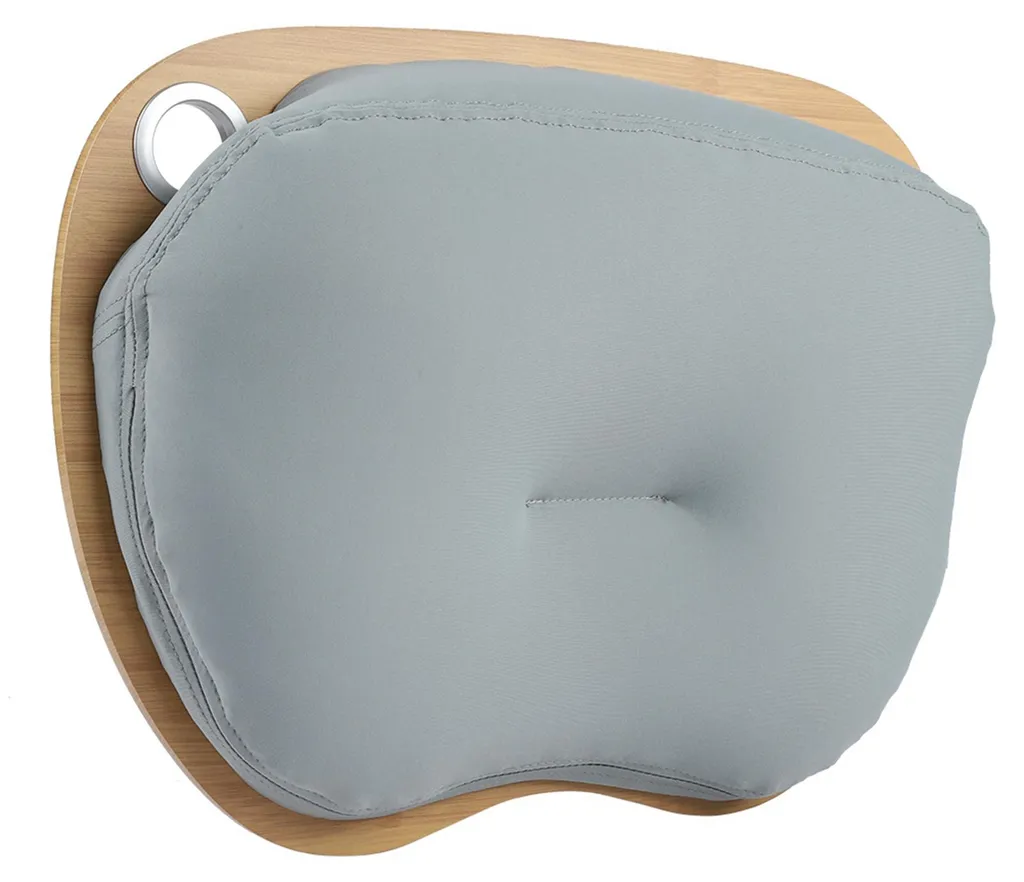 Plateau ordinateur portable pour lit gris avec coussin de confort moelleux