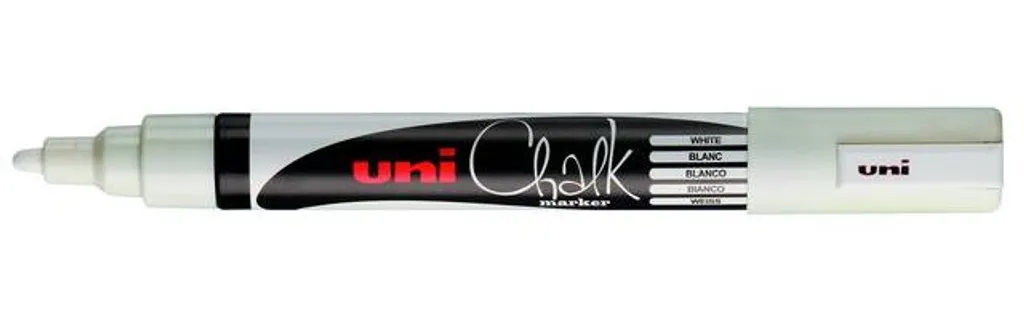 Uni-Ball Marqueurs à craie pointe ronde 1,8-2,5 mm blanc - Lot de 12