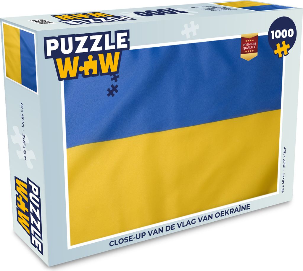 MuchoWow Puzzle 1000 Teile Nahaufnahme der Flagge der Ukraine - Erwachsene - Rätsel