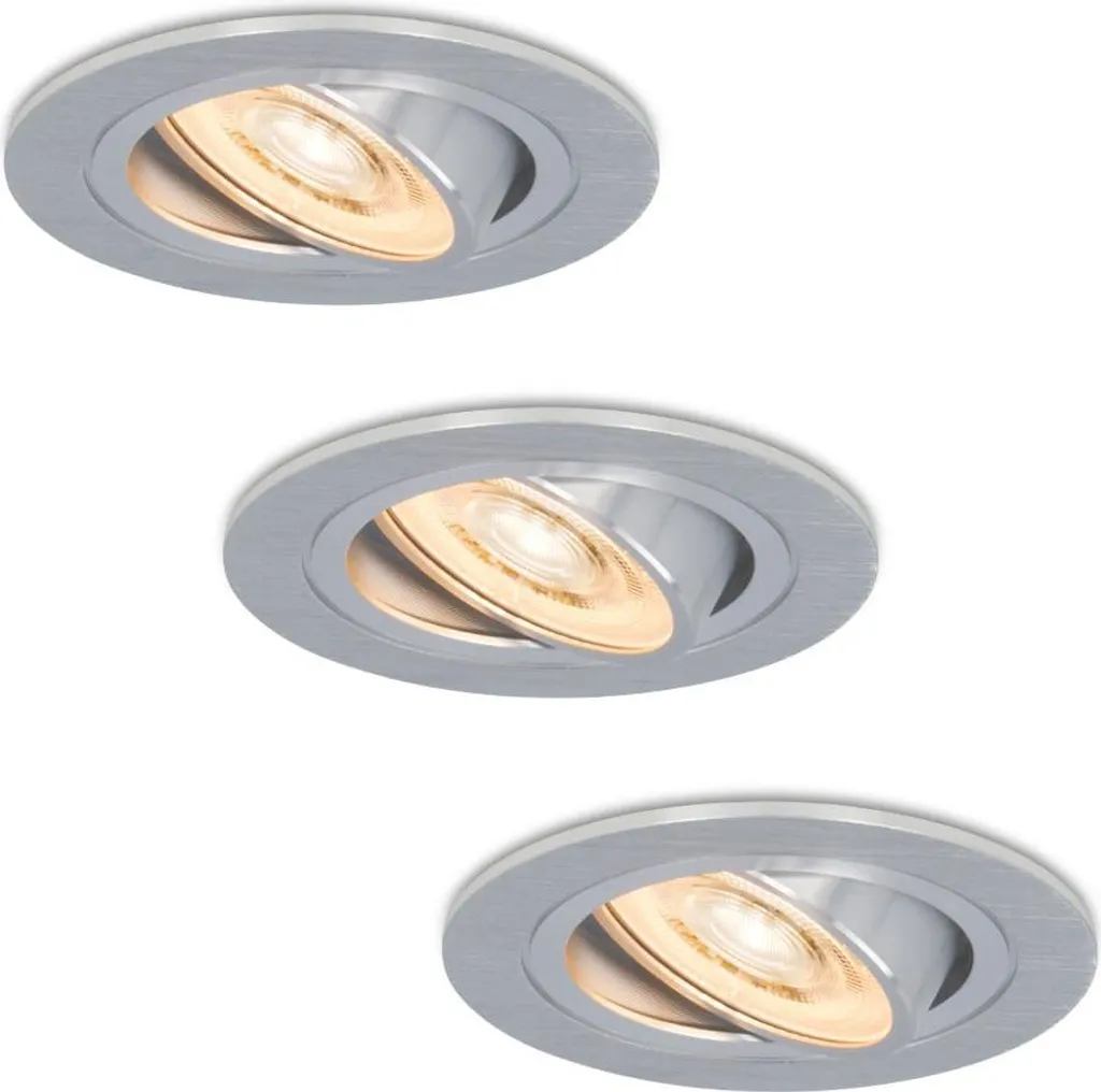 Luminaire encastrable plafond LED 6W extra plat en inox brossé 3 unités