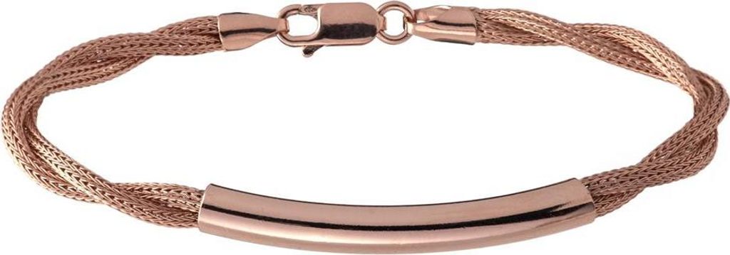 SILBERKETTEN STORE Fashion Armband - 925 Silber, rosé vergoldet ROS187, Länge wählbar - 20cm